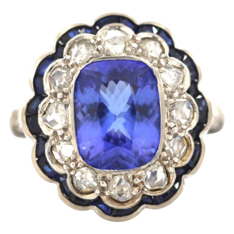 Art-Deco-Tansanit-Ring
