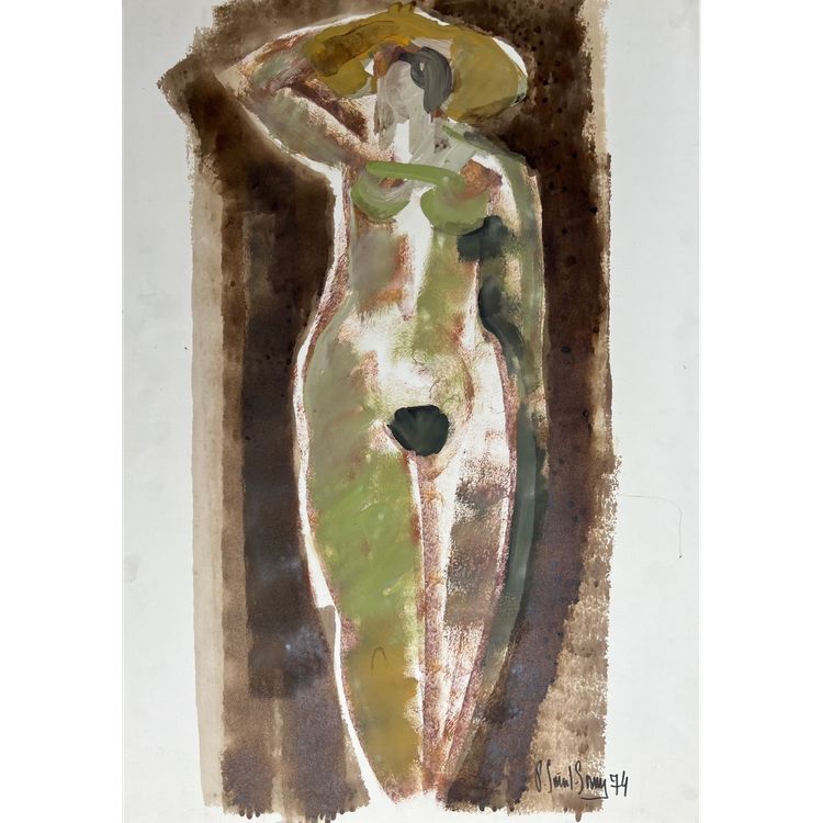 Studio di un nudo verde.