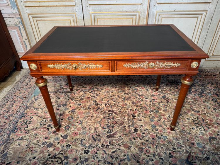 Scrivania Napoleone 3 in mogano e bronzo 