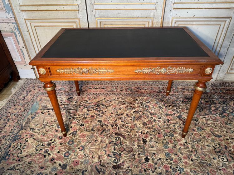 Scrivania Napoleone 3 in mogano e bronzo 