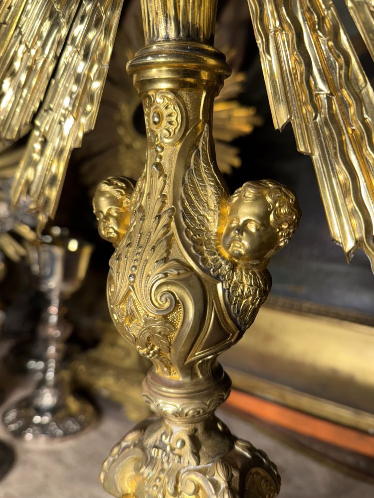 Ostensoir En Laiton Doré – XIXe 