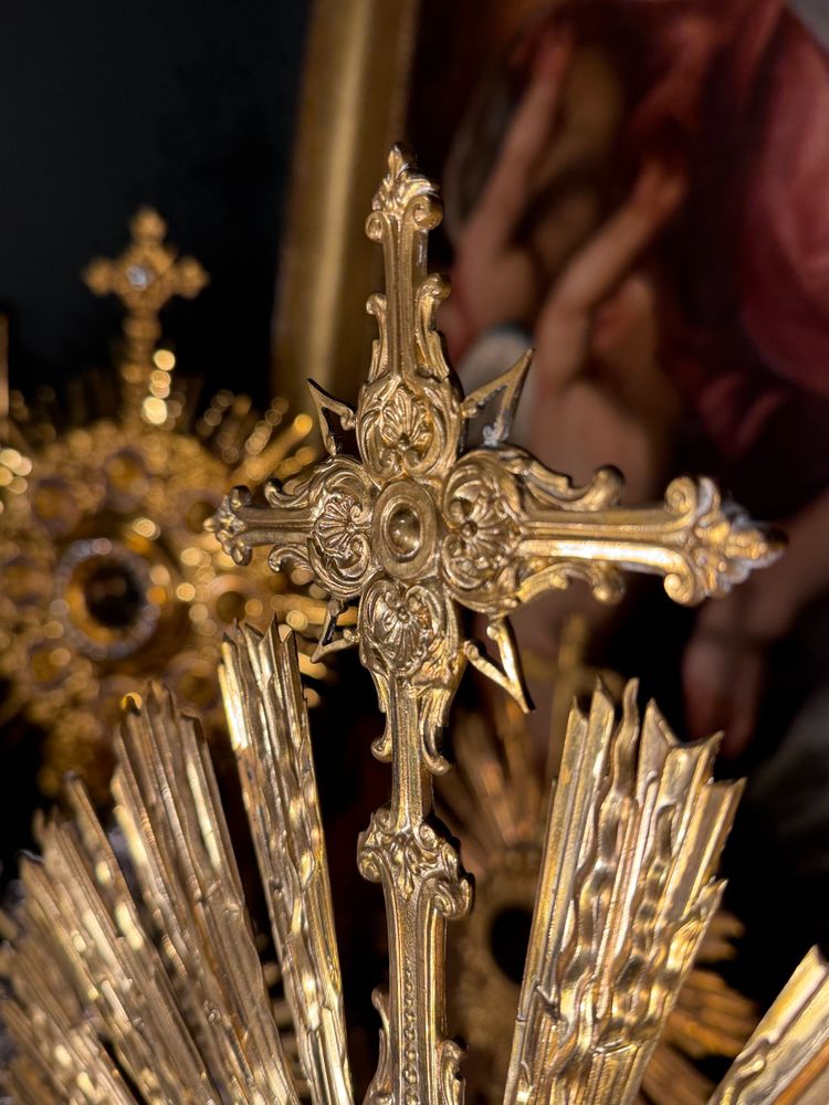 Ostensoir En Laiton Doré – XIXe 