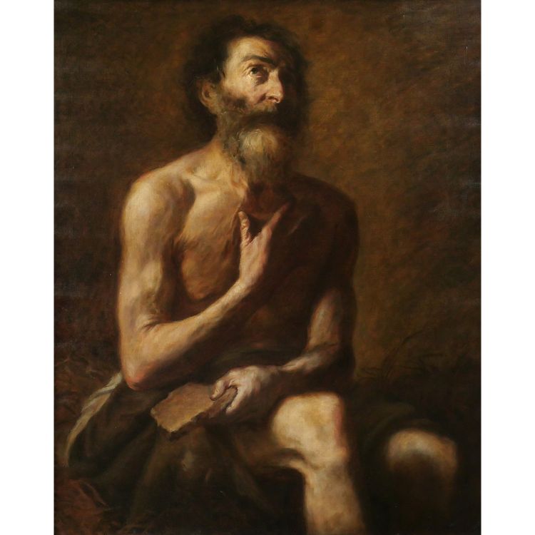 Juseppe de Ribeira 1591-1652 (Nachfolger von) Hiob, Gemälde, um 1900-20, religiös, Heiliger