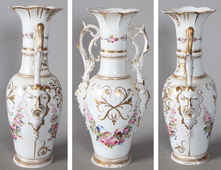 Grand vase porcelaine d’époque Empire, 43 cm