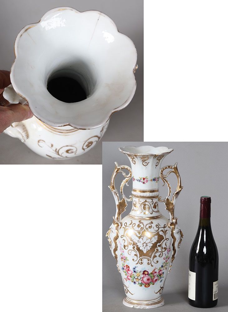 Grand vase porcelaine d’époque Empire, 43 cm
