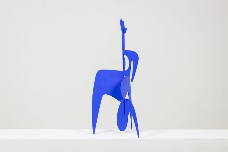 Antonine de Saint Pierre. Sculpture « Bugler » bleue. Contemporain.