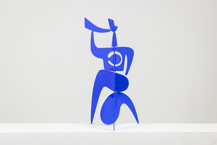 Antonine de Saint Pierre. Sculpture « Bugler » bleue. Contemporain.