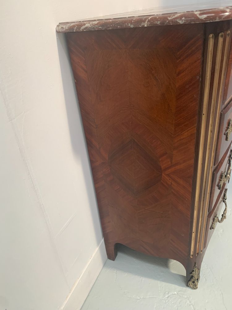 Commode de style en palissandre et acajou XX siècle