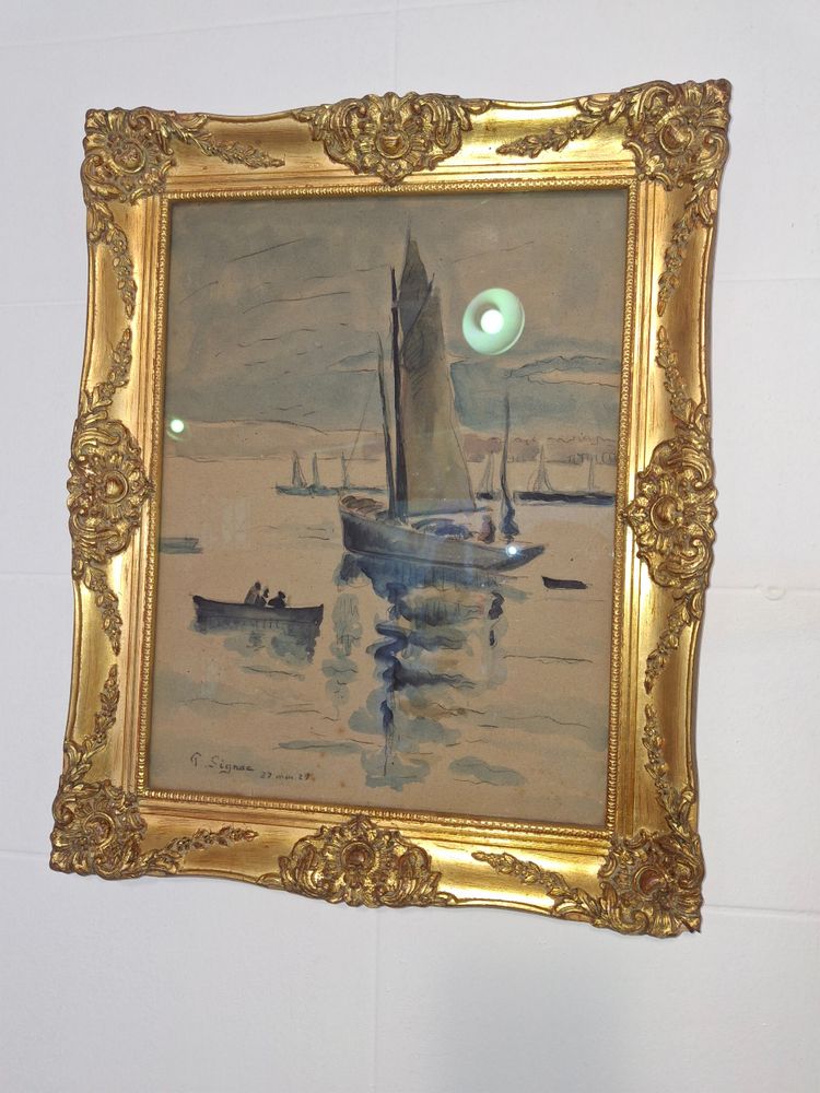 Tableau gouache PAUL SIGNAC