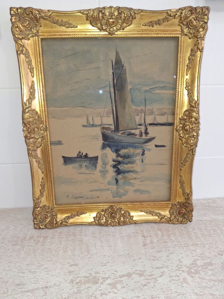 Tableau gouache PAUL SIGNAC