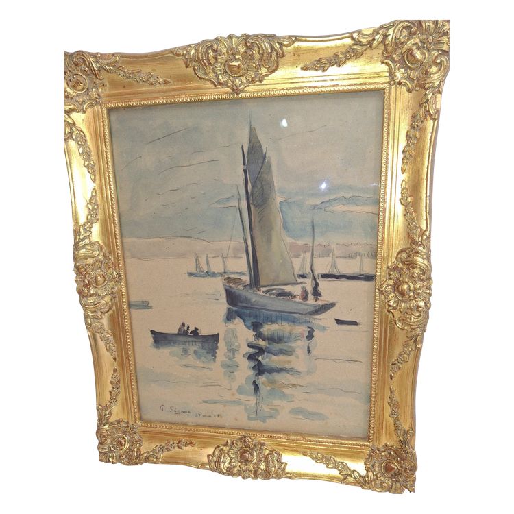 Tableau gouache PAUL SIGNAC