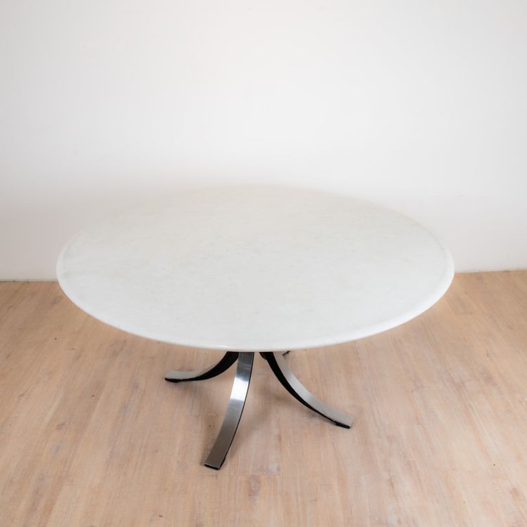 Round T69 Dining Table in Marble by Osvaldo Borsani for Tecno, 1970s