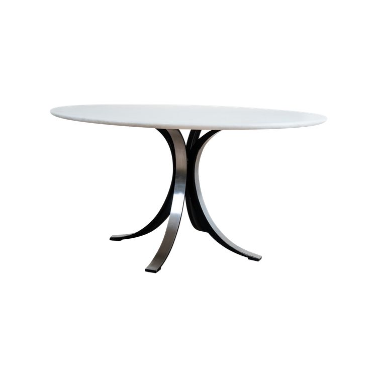 Round T69 Dining Table in Marble by Osvaldo Borsani for Tecno, 1970s