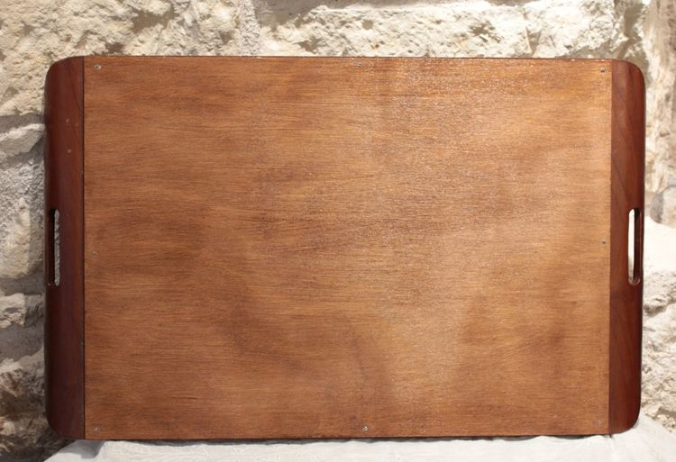 Serviertablett aus Holz mit Schmetterlingsflügeln, Brasilien, um 1930