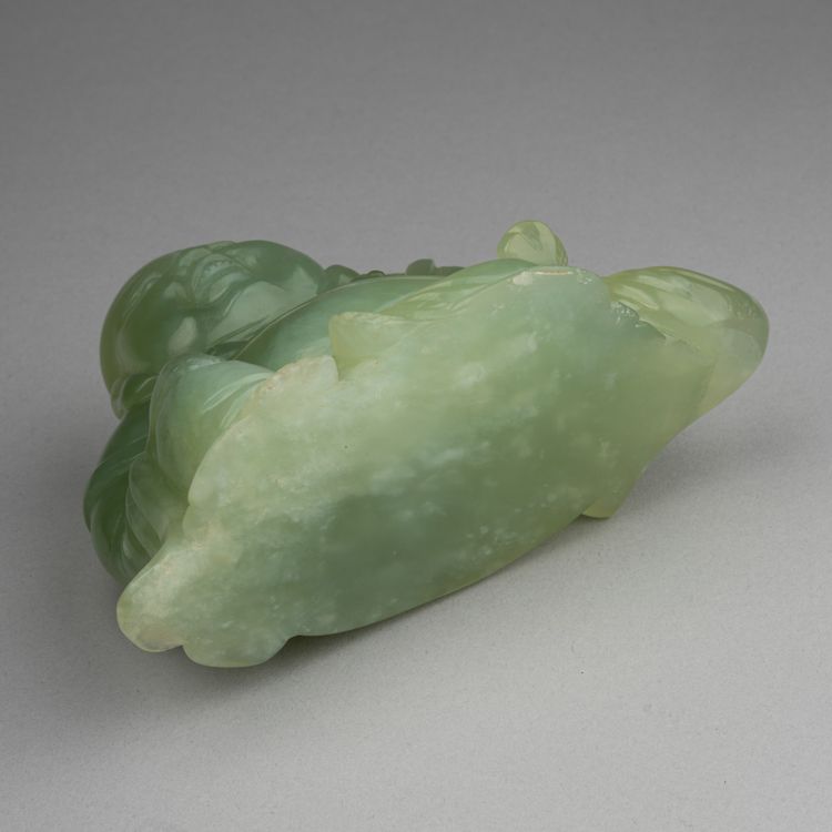 Budai "Laughing Buddha" Chinese in Green Jade, Late 19th / Early 20th Century