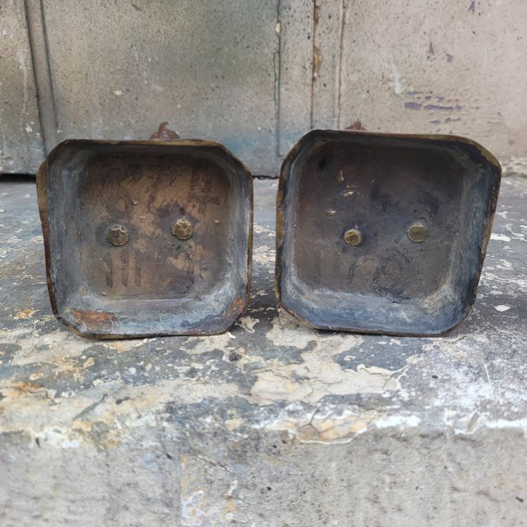 2 mandarini annamiti in bronzo, Vietnam, inizio XX secolo