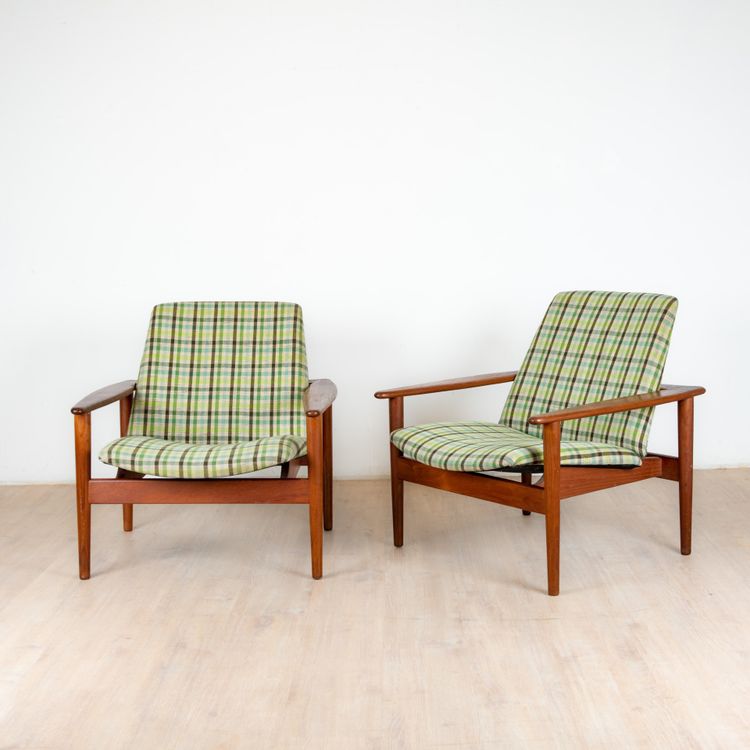 Skandinavische Teakholzsessel, Dänemark 1960er, 2er Set