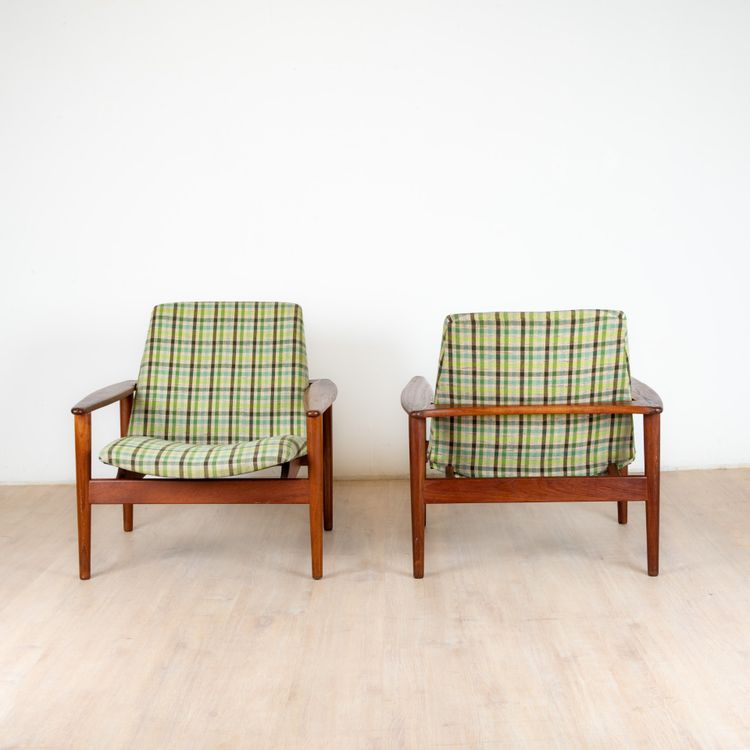 Skandinavische Teakholzsessel, Dänemark 1960er, 2er Set