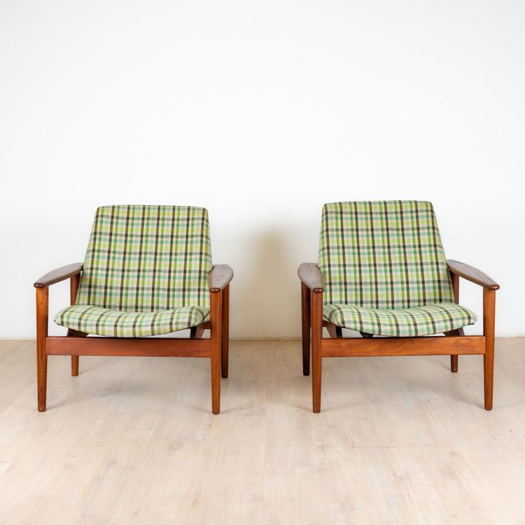 Skandinavische Teakholzsessel, Dänemark 1960er, 2er Set