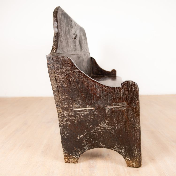 17th Century Fireplace Bench in Oak, France