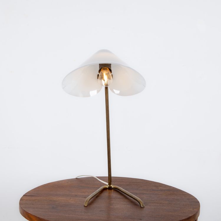 Lampada vintage in ottone e vetro acrilico, anni '60