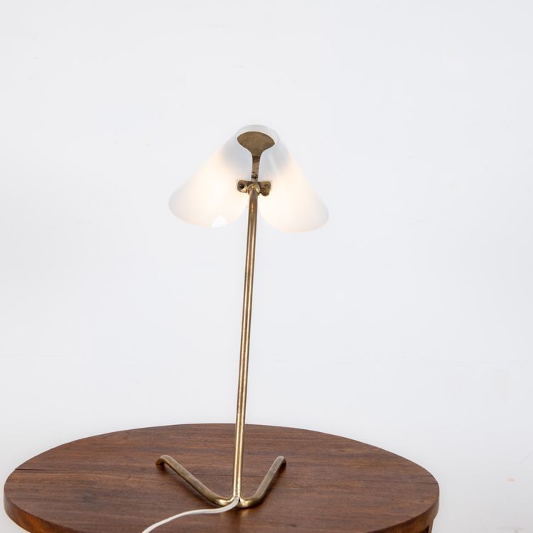 Lampada vintage in ottone e vetro acrilico, anni '60