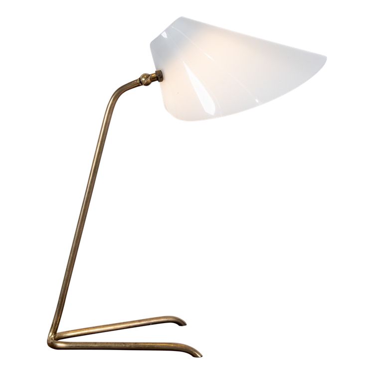 Lampada vintage in ottone e vetro acrilico, anni '60