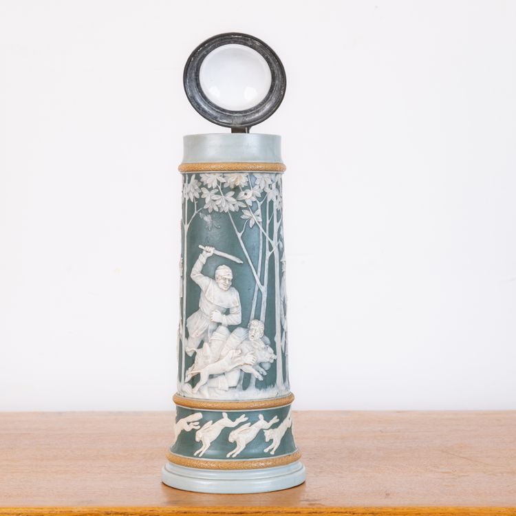 Beer Pitcher 2.5 Liters with Hunting Scene from Mettlach, Germany, 1890s
