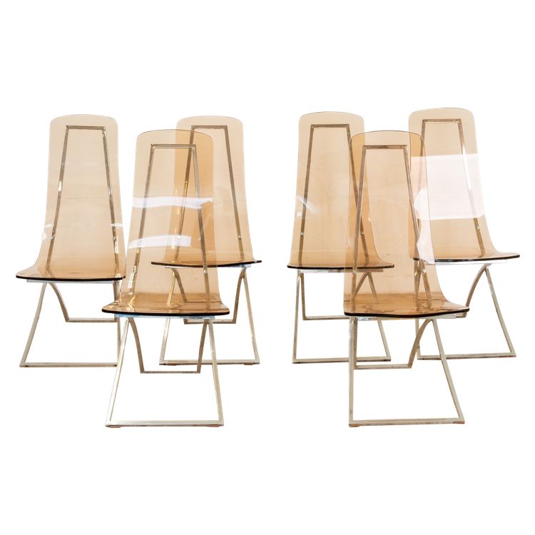 CH4 Chairs attributed to Edmond Vernassa, 1970s, Set of 6