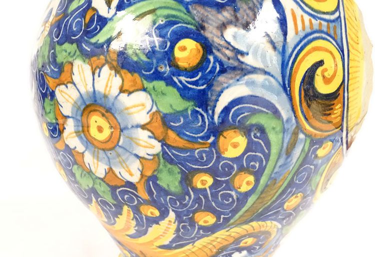 Grande Vaso in Maiolica Ritratti Soldato Maestro Domenico Venezia Italia XVI