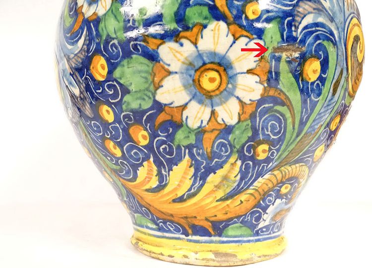 Grande Vaso in Maiolica Ritratti Soldato Maestro Domenico Venezia Italia XVI