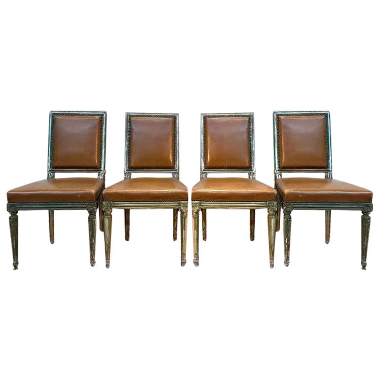 Suite di 4 sedie in stile Louis XVI