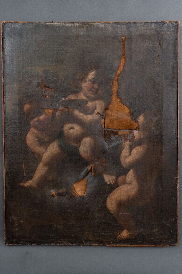 Öl auf Leinwand XVII Italienisch Engel Liebe