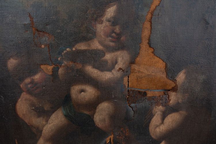 Öl auf Leinwand XVII Italienisch Engel Liebe