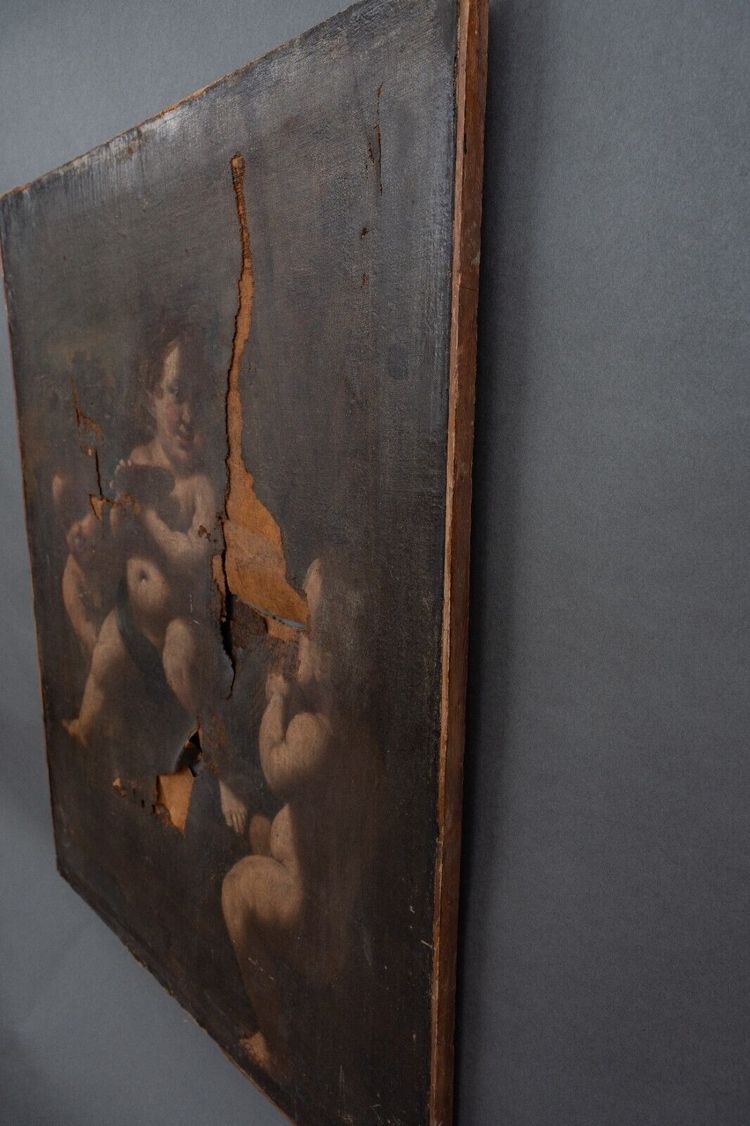 Öl auf Leinwand XVII Italienisch Engel Liebe