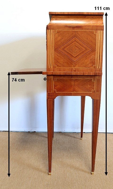 Mobiletto in vari intarsi di legno, stile Luigi XVI - 1900
