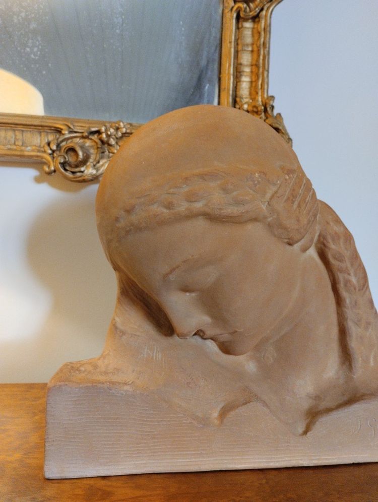 Sculpture - Terre-cuite - La Méditation - A. Genarelli ( 1881-1943)