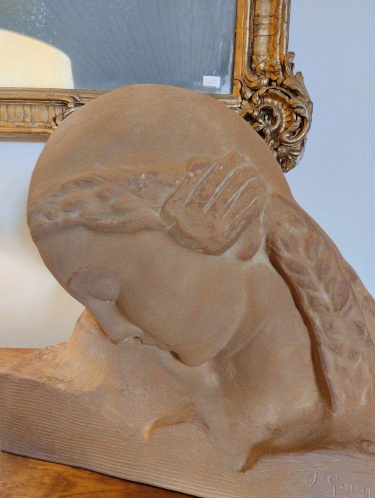 Sculpture - Terre-cuite - La Méditation - A. Genarelli ( 1881-1943)