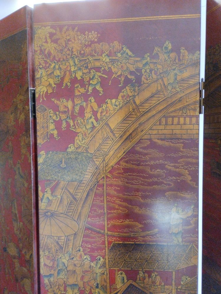 Paravento - Lacca rossa e oro - Giappone - V. 1930.