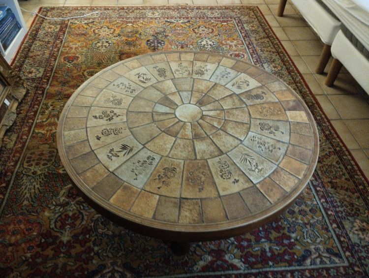 Table Basse - Herbier - Céramique - Raymonde Leduc - V. 1960.
