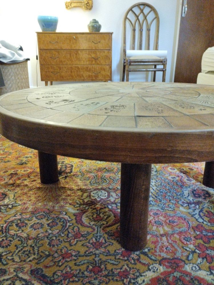 Table Basse - Herbier - Céramique - Raymonde Leduc - V. 1960.