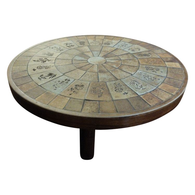 Table Basse - Herbier - Céramique - Raymonde Leduc - V. 1960.
