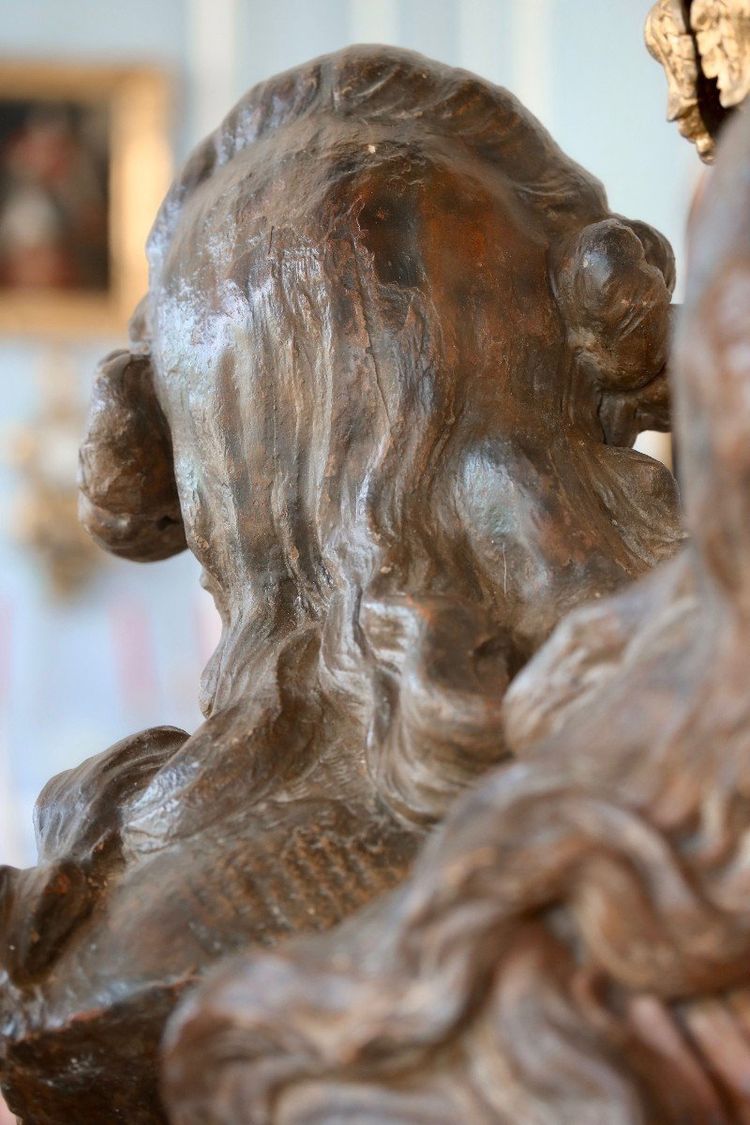Busto in terracotta patinata probabilmente rappresentante Beaumarchais