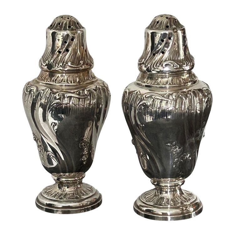 Paire De Saupoudreuses En Argent Massif De Style Louis XV Minerve - Saupoudreuse - Saupoudroir