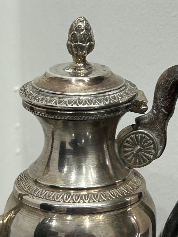 Verseuse - Théière - Cafetière égoïste En Argent Massif Poinçon Minerve Fin XIXéme Siècle 