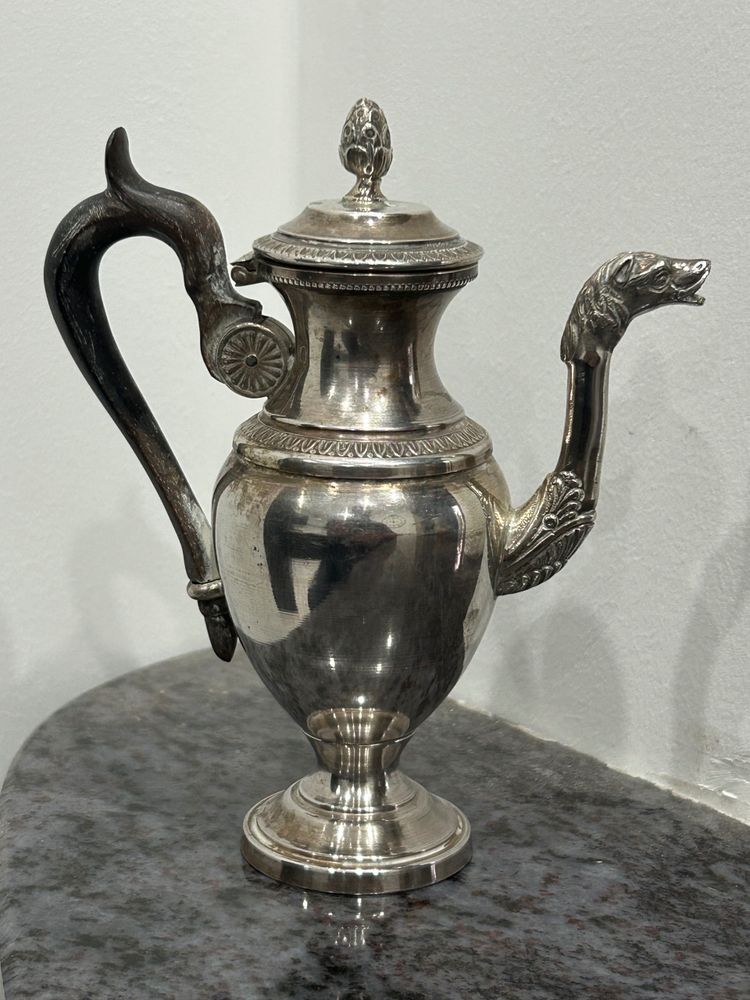Verseuse - Théière - Cafetière égoïste En Argent Massif Poinçon Minerve Fin XIXéme Siècle 