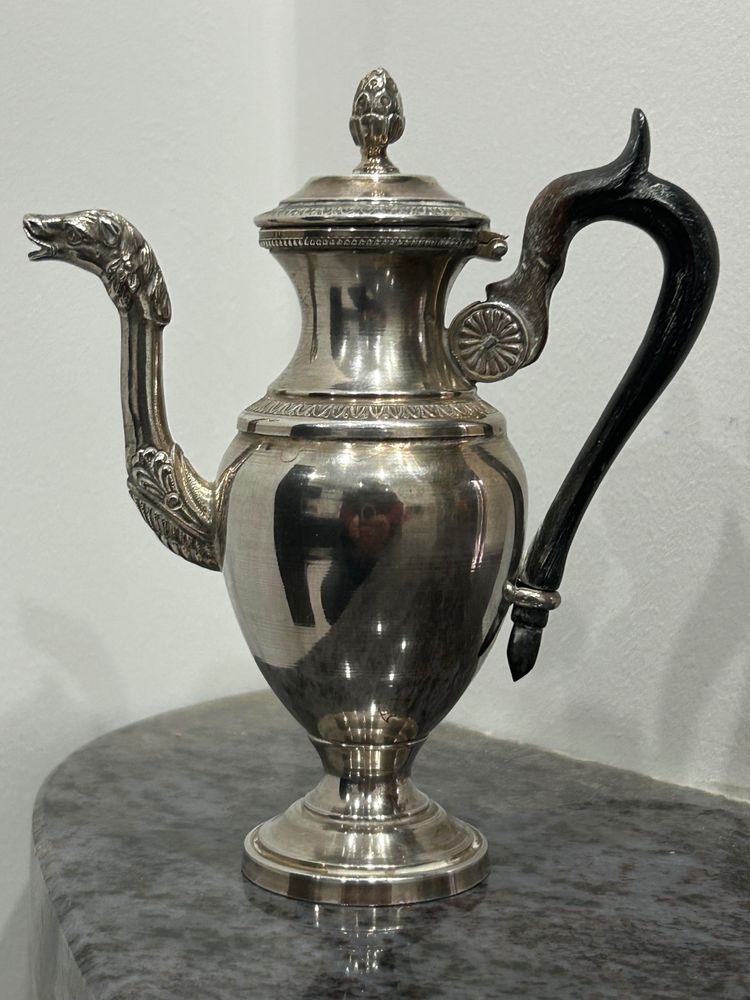 Verseuse - Théière - Cafetière égoïste En Argent Massif Poinçon Minerve Fin XIXéme Siècle 