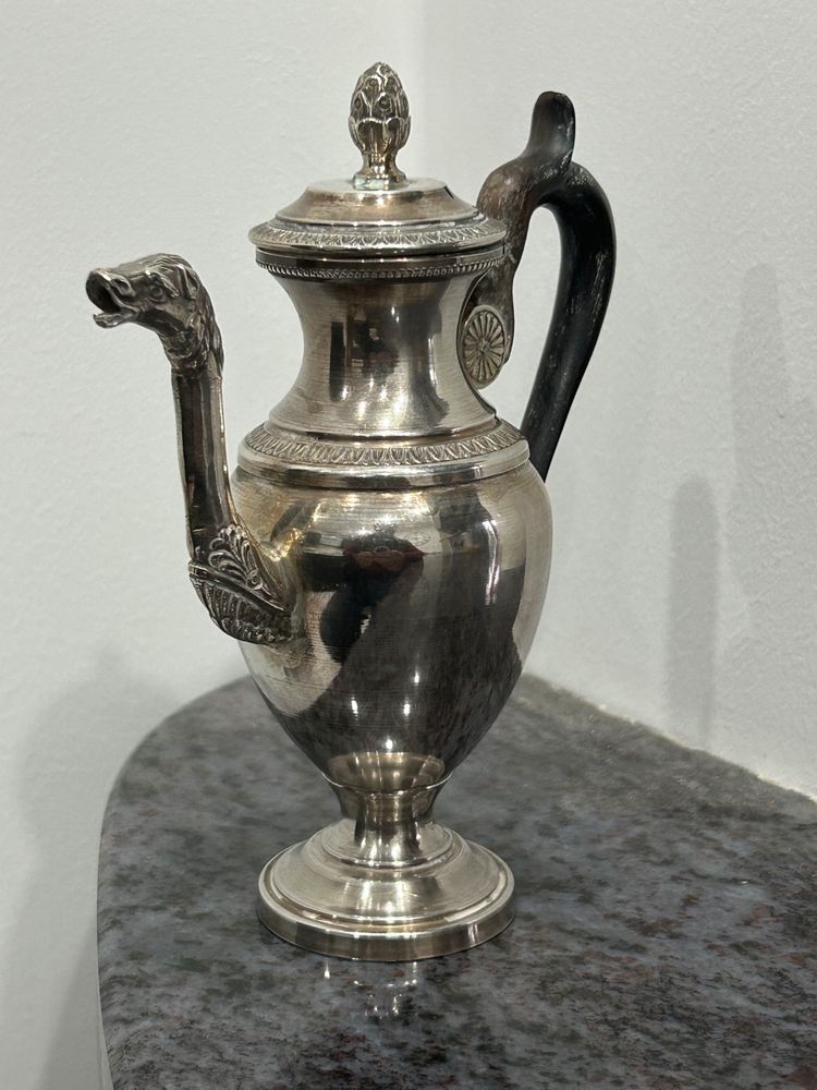 Verseuse - Théière - Cafetière égoïste En Argent Massif Poinçon Minerve Fin XIXéme Siècle 