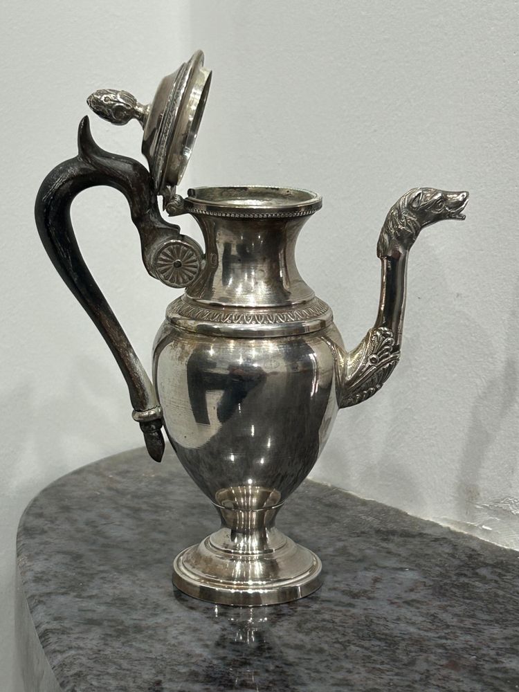 Verseuse - Théière - Cafetière égoïste En Argent Massif Poinçon Minerve Fin XIXéme Siècle 