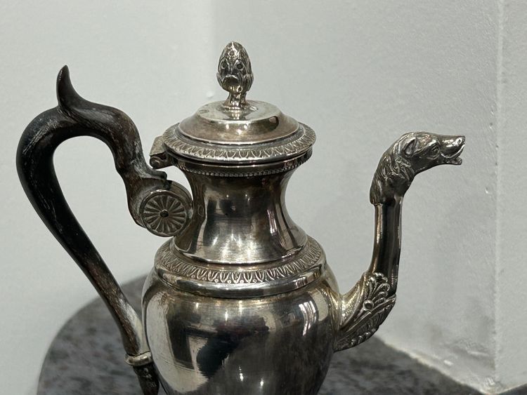 Verseuse - Théière - Cafetière égoïste En Argent Massif Poinçon Minerve Fin XIXéme Siècle 